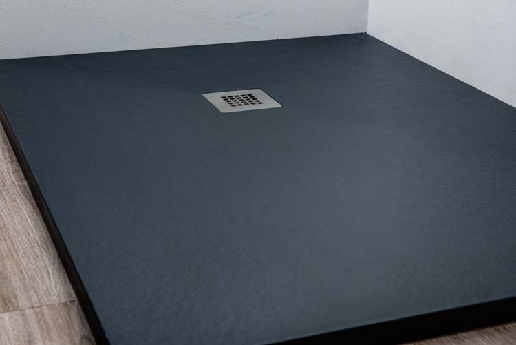 Douchebak Minimalism composiet met gelcoat grafiet 120x90cm