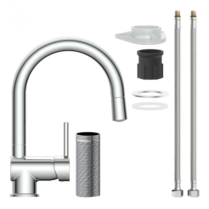 Keukenkraan Friso chroom met LED