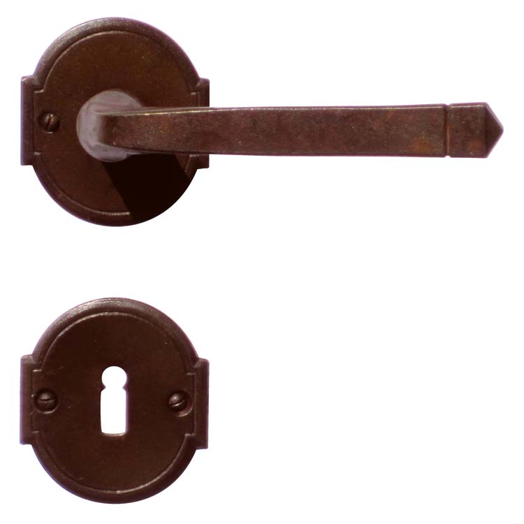Poignée de porte pro trente rouille rosace barbe