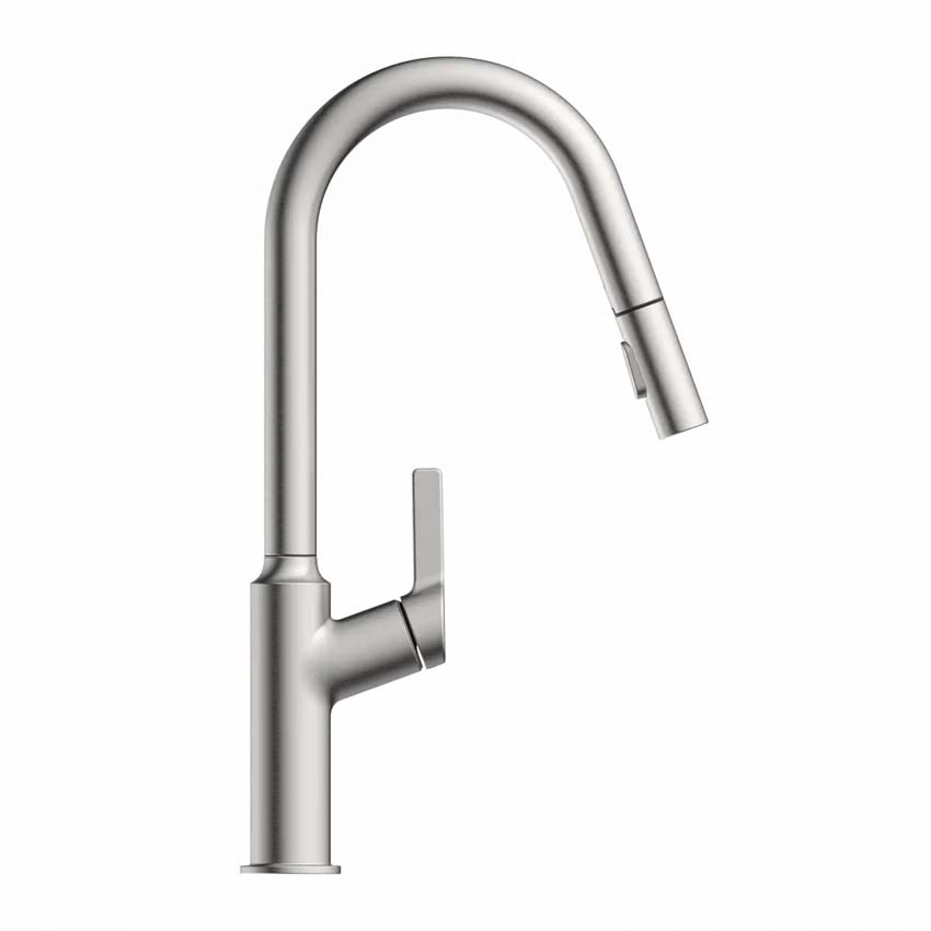 Robinet de cuisine Wasserwerk WK 12 aspect inox avec bec extractible