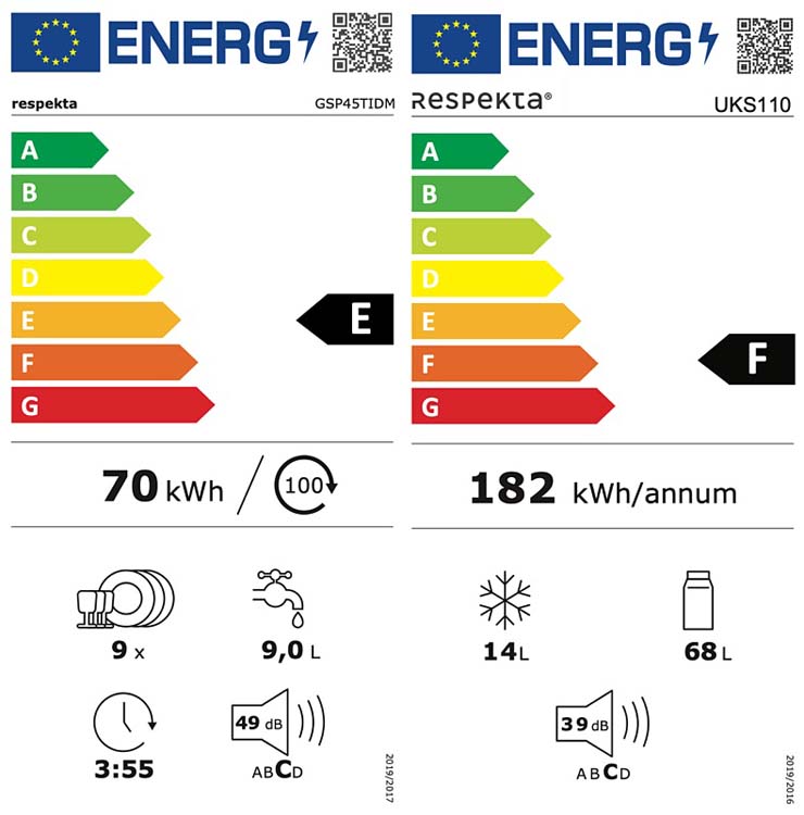 Cuisine blanche/chêne foncé 195cm - avec appareils - plaque de cuisson vitrocéramique
