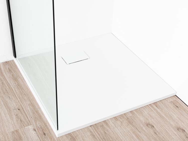 Receveur de douche Moby SMC blanc mat aspect ardoise 90x90cm