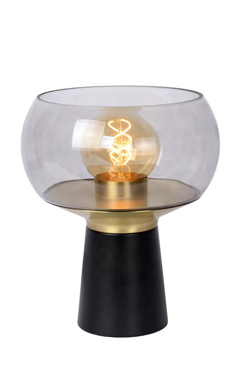Lampe de table - noir/verre - E27 - 25W