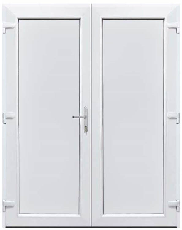 Porte extérieure double panneau lisse PVC anthracite/blanc 1800x2100mm ouvrant à gauche