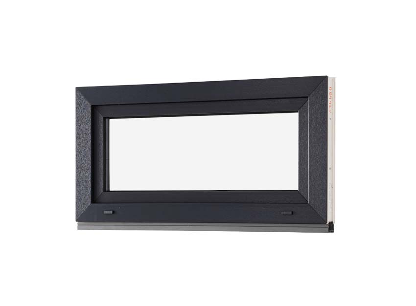 Châssis battant pvc Deceuninck Elegant Inf.  anthra/bl B1000xH500 mm