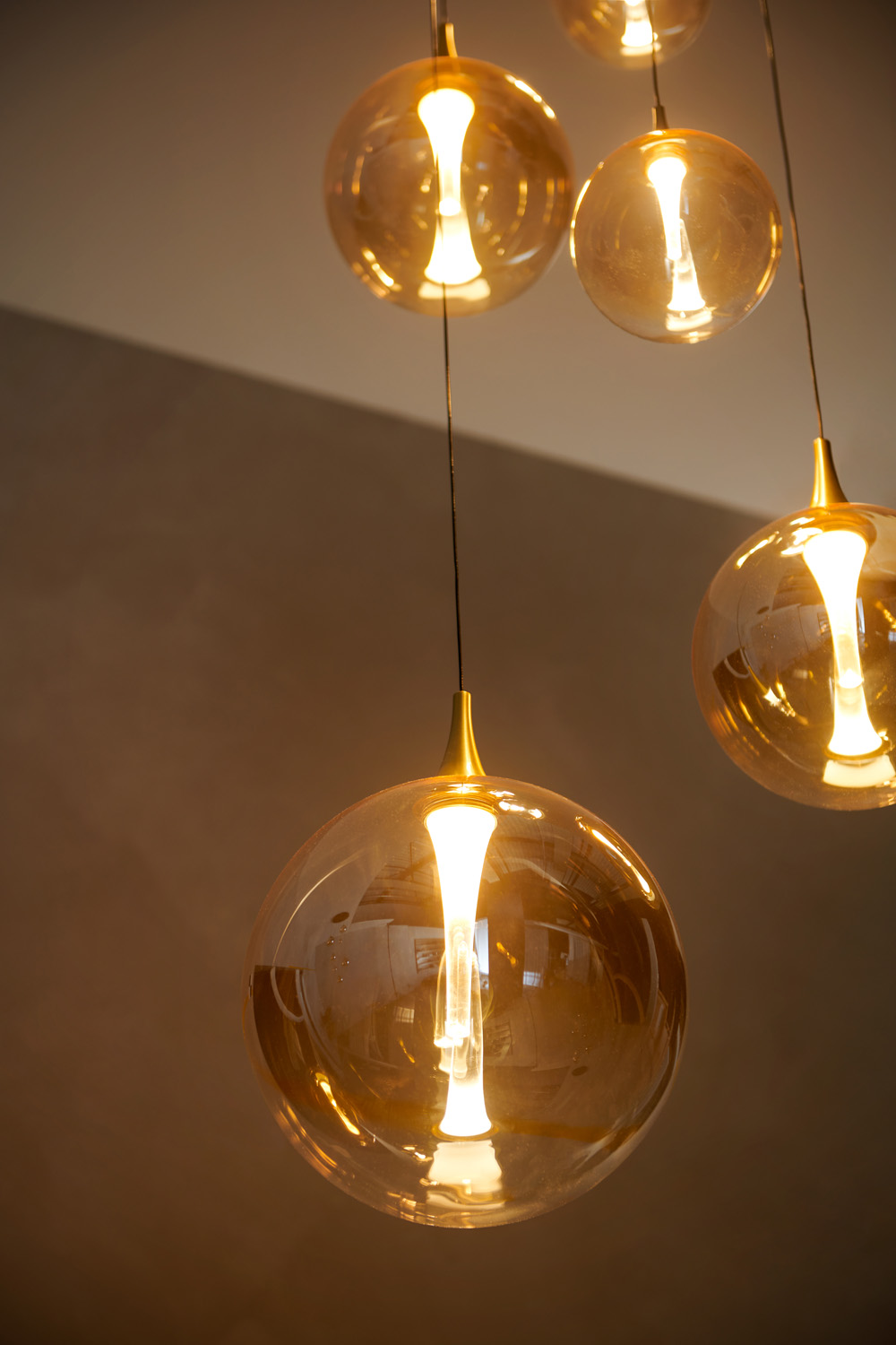 Lucide Premium Gisela - Suspension - Ø57cm - LED Dim. - 2700K - Avec module LED remplaçable - Ambre