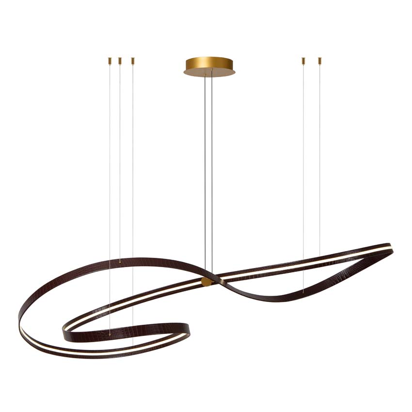 Lucide Premium Slalom - Suspension - LED dimmable - CCT - 1x80W 2200K/4000K - Café