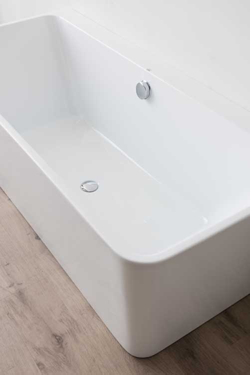 Half vrijstaand bad Beau glanzend wit 170x75cm