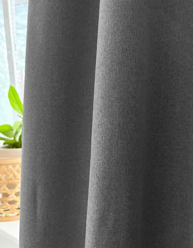 Rideau avec crochets gris 140x270cm