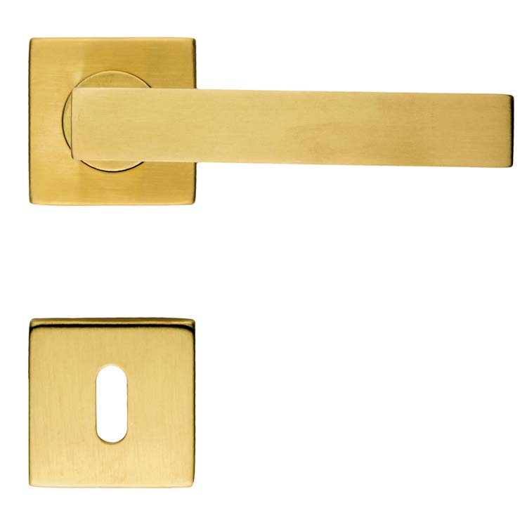 Poignée de porte pro trani cuivre mat rosace barbe
