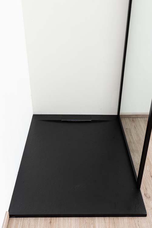 Douchebak Fineza composiet met gelcoat zwart 120x90cm