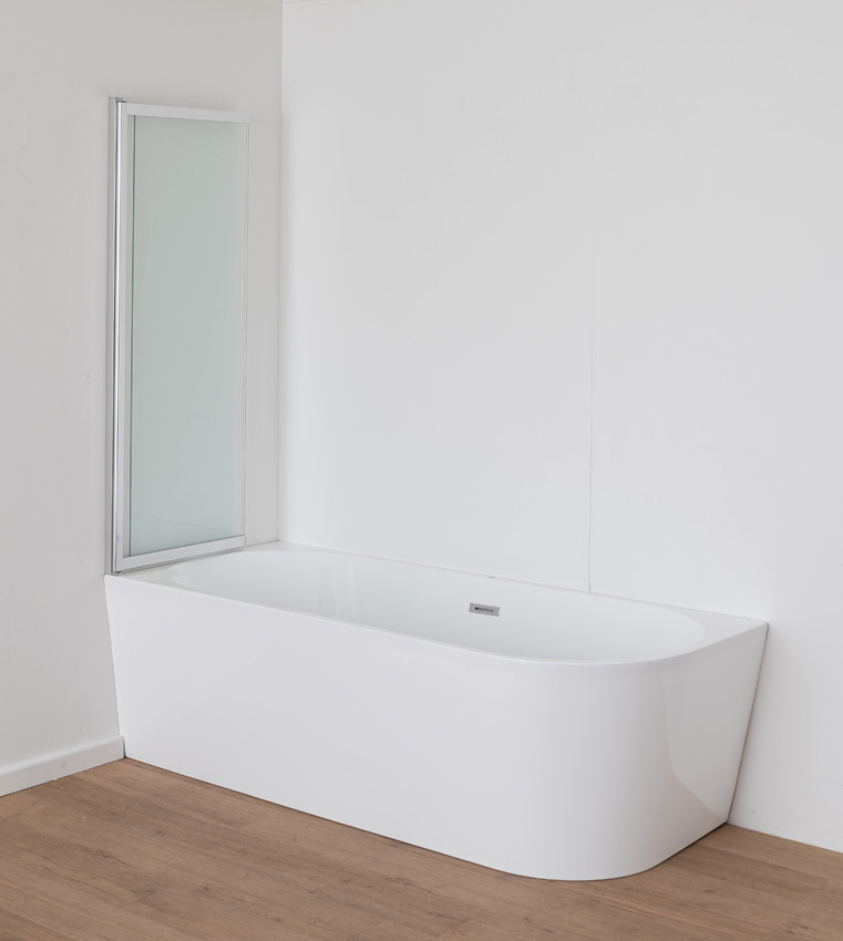 Pare-baignoire Unna verre/chrome extensible 100x145cm