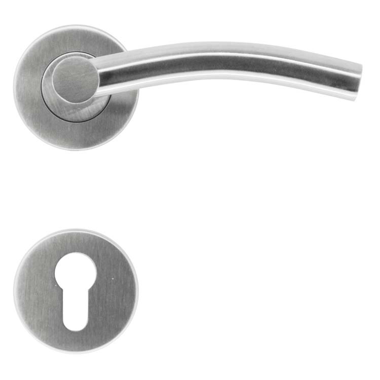 Poignée de porte pro capua inox plus rosace cylindre