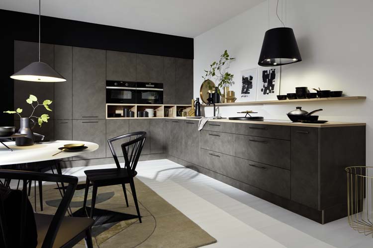 Keuken op maat - donker betonlook