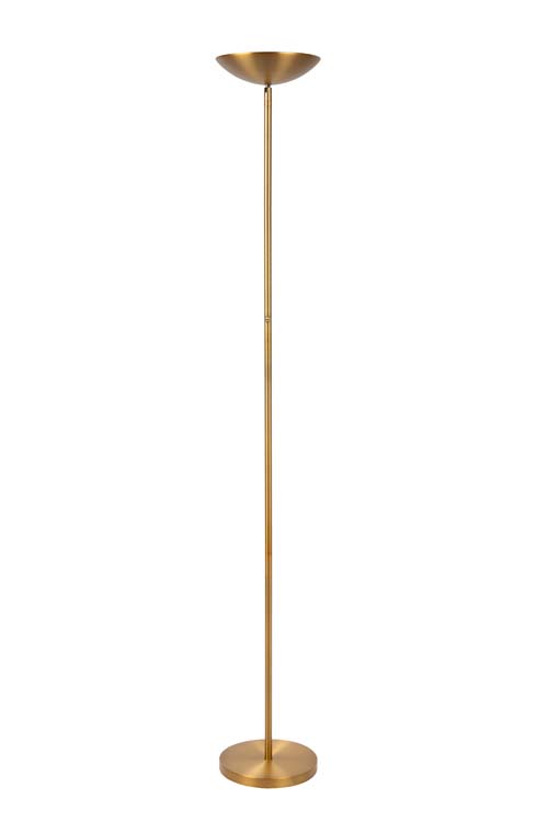 Lucide ZENITH - Vloerlamp - LED Dimb. - 1x20W 3000K - Mat Goud / Messing