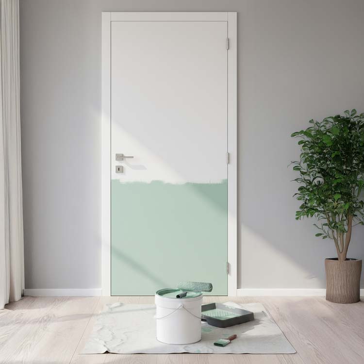 Complete schilderdeur honingraat 830mm vlak 201.5cm - MDF kast 16.5cm