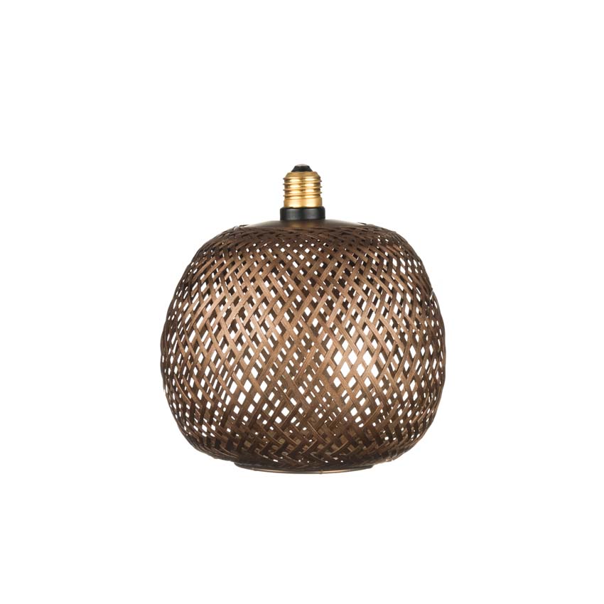 LED lamp floating Bamboo - E27 - brons - Ø18cm - dimbaar - 5W - 270lm - 2200K - globe