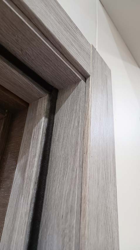 Porte intérieure complète Vintage Milo grise 201,5x83cm aggloméré tubulaire réversible + châssis 16,5cm