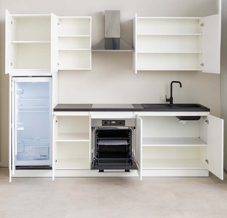 Keuken Plenti wit/zwart 270cm - zonder toestellen