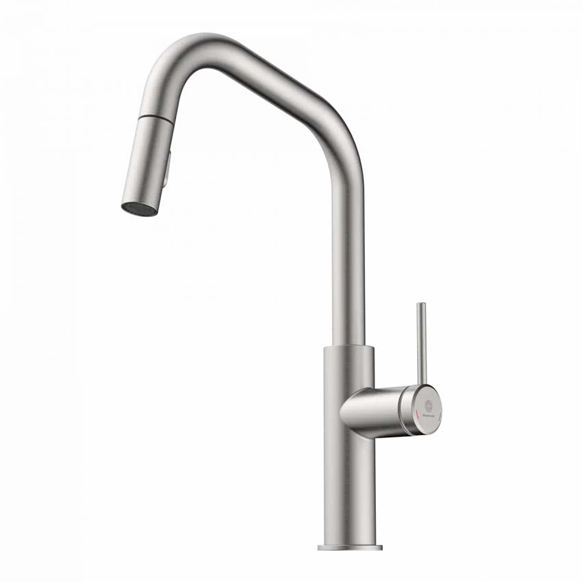 Keukenkraan Wasserwerk WK 13 Edge inox-look met uittrekbare uitloop