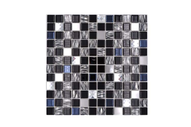 Mosaïque Crystal Verre noir brillant 30x30cm