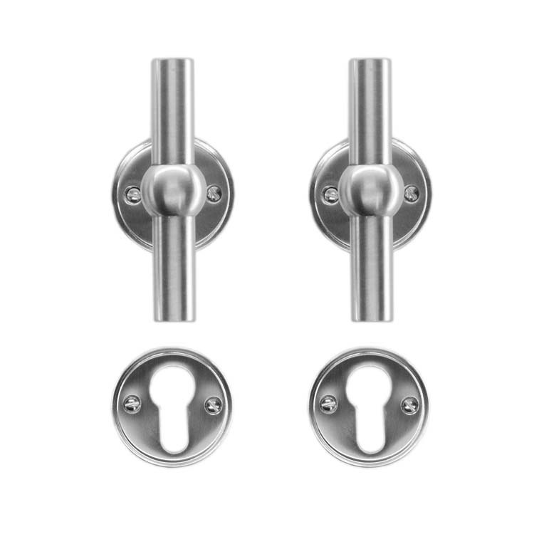 Deurkruk pro grado T+T inox look cilinderrozet