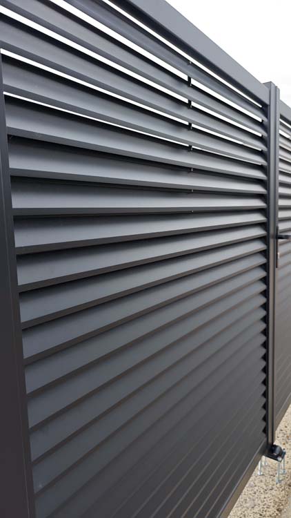 Dubbele draaipoort Oakley aluminium zwart 300x180cm - gesloten, inclusief beslag