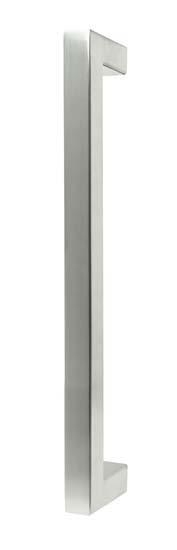 Complete glazen binnendeur Skyline Grey 78x201cm inox look vierkante trekker + scharnieren