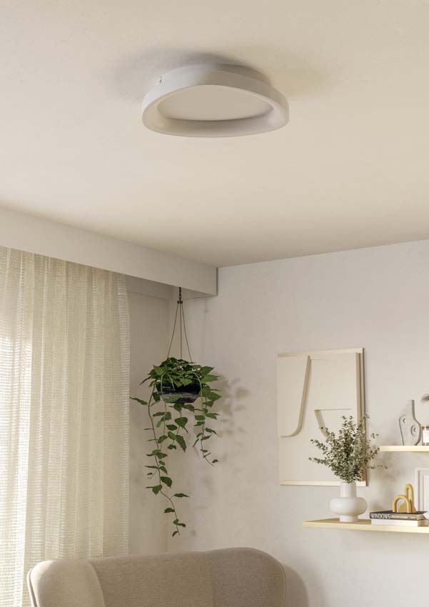 Plafonnier - Blanc - Ø35cm - Dimmable - LED - 1x14W - 2700-6500K - télécommande