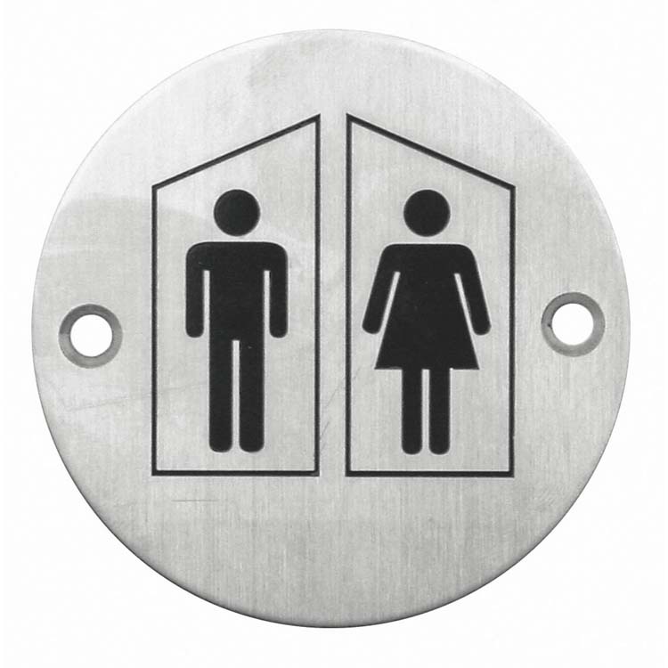Picto pro rond homme+femme inox plus