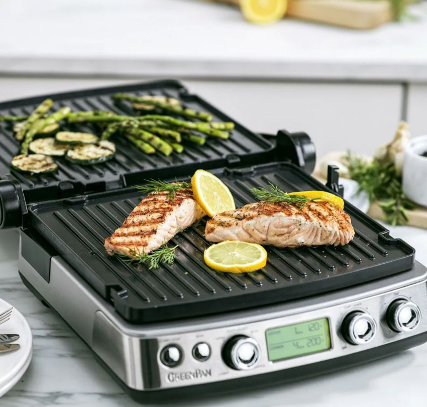 Contactgrill Greenpan Elite PFAS-vrij zilver 18,6x35,3x34,6cm