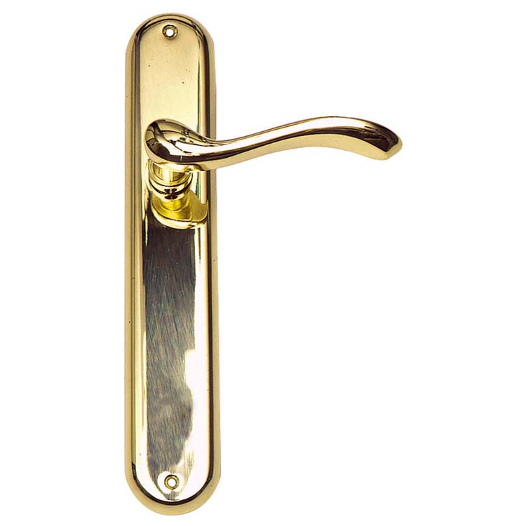 Poignée de porte pro alessandria cuivre sur bouclier sans cylindre