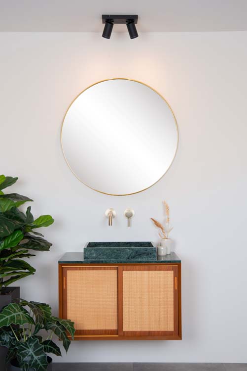 Plafonnier - noir - 2xGU10 - 5W - IP44