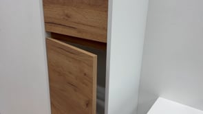 Armoire colonne Treviso chêne/blanc suspendue 160x35x30cm