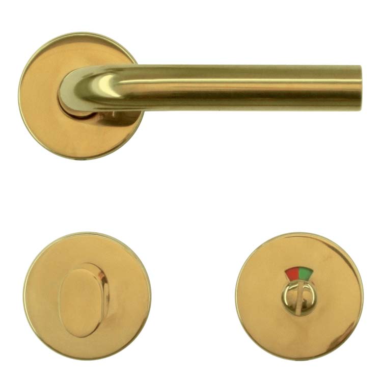 Poignée de porte pro lucera 19mm titanium avec serrure toilette