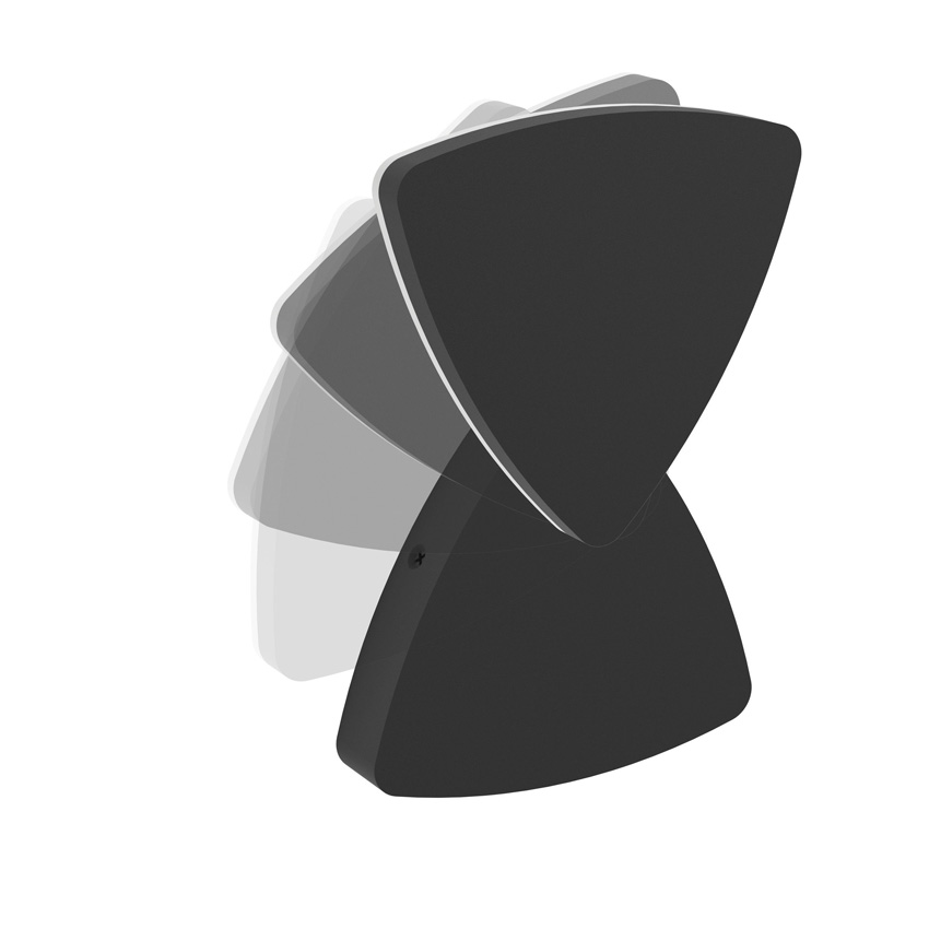 Applique murale - noir - 14x14x4,7cm - LED - 1x8W - 2700/4000/6500K - 950lm - IP44 - triangle