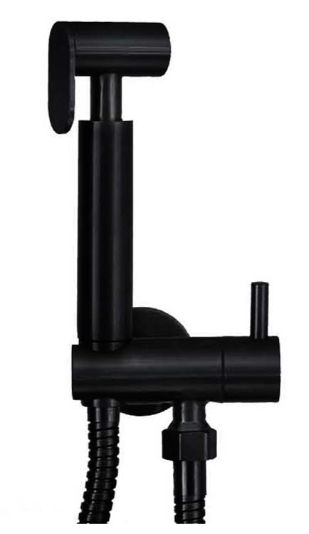 Robinet de bidet rond noir mat