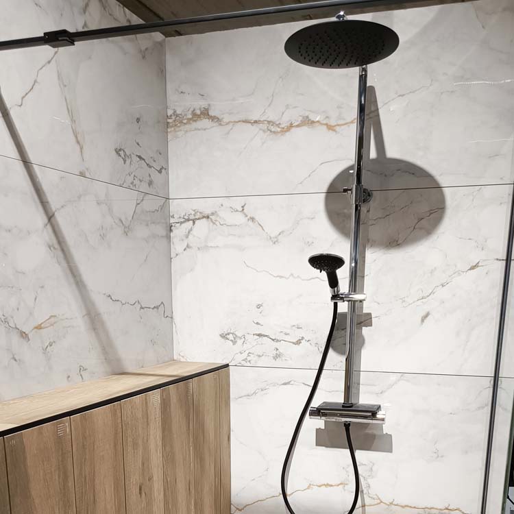 Vloer- en wandtegel Lewis wit/goud 60x120cm