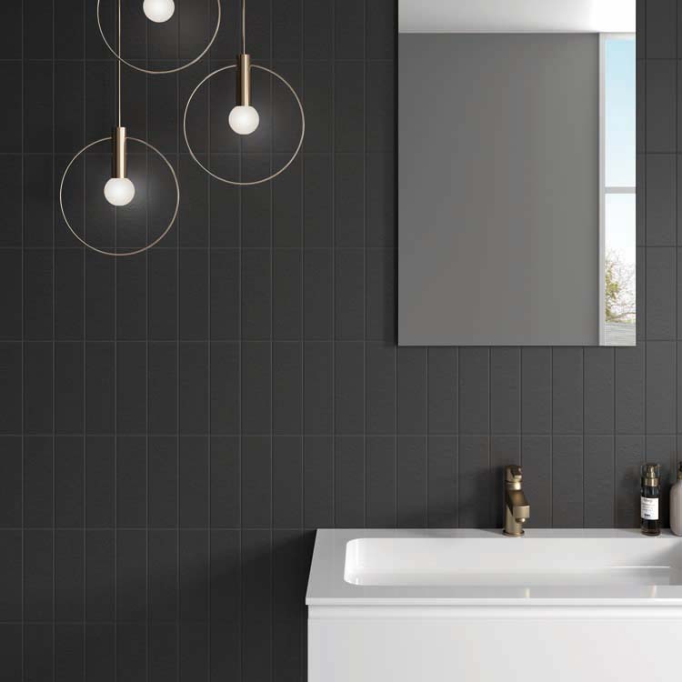 Wandtegel Pulse mat zwart 6x18,5cm