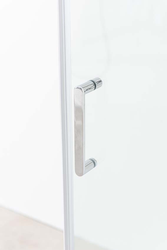 Douchewand Alexia met vaste wand en draaideur chroom profiel 90x190cm