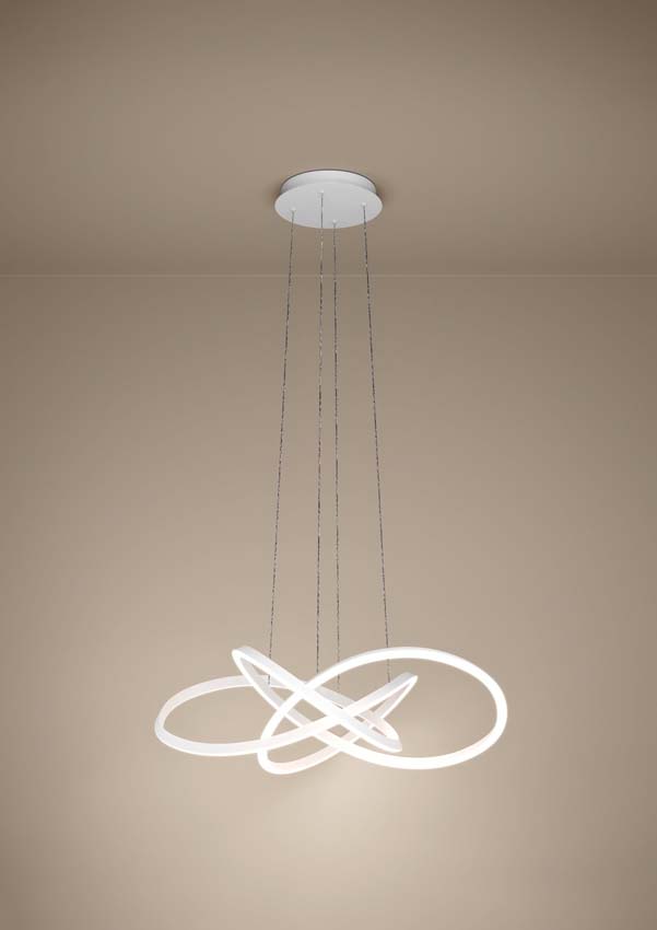 Hanglamp Easy Lift - Wit - Ø90cm - Dimbaar - 1x50W - 2700-6500K - met afstandsbediening