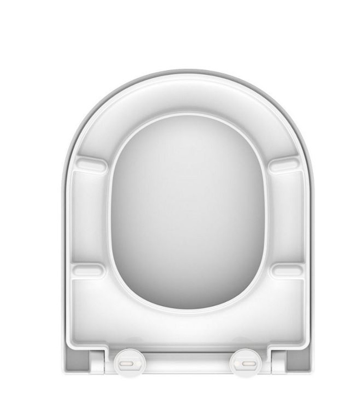 Siège de WC softclose blanc forme en D