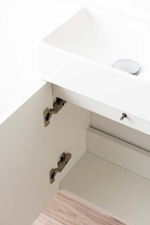 Meuble de toilette Dragan blanc lavabo blanc 60x60x22cm