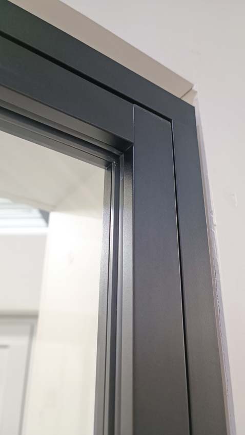 Complete binnendeur dubbel alu luxe Urla Nero links maatwerk