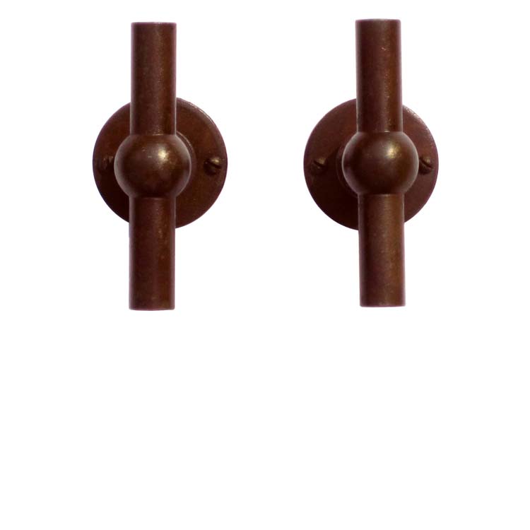 Poignée de porte pienza nouveau T+T rouille rond sans rosace