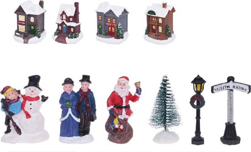 Kerstdorp accessoires 14-delig Kerstdorp accessoires 14-delig
