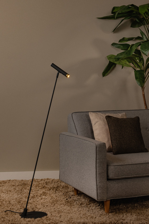 Vloerlamp - LED 3 StepDimbaar - G9 - 1x3W 2700K - Inclusief omwisselbare ringen - Zwart