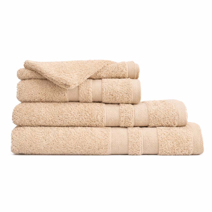 Serviette de bain Cosibel en coton sable 70x140cm qualité hôtelière