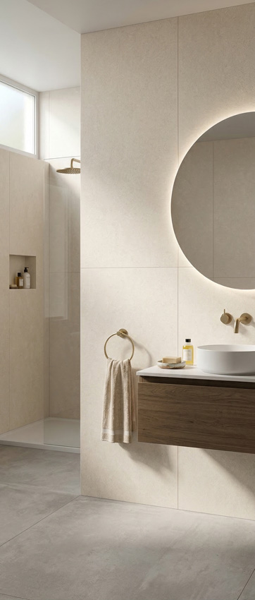 Panneau mural Signature Nordicstone SPC sans joint crème 60x120x0,4cm