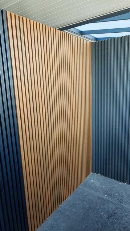 Gevelpaneel line up outdoor composiet teak 2,5x19,6x290cm